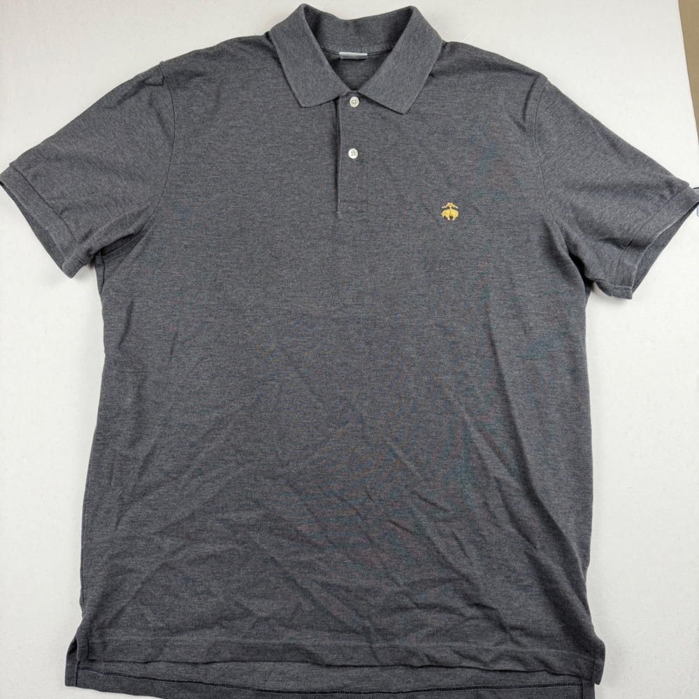 Brooks Brothers 1818 Performance Polo Shirt Mens XL Slim Fit Gray Cotton Pique